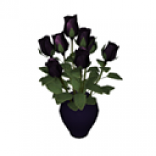 Vase of Black Flowers